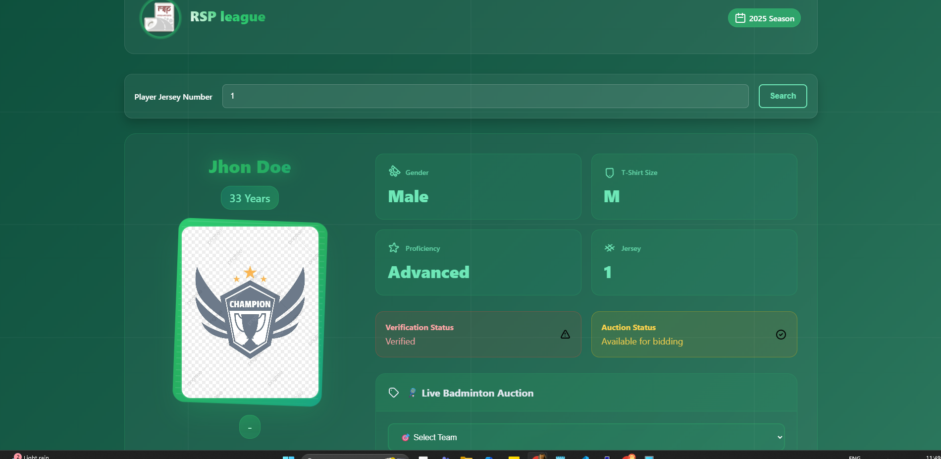 Auction Interface